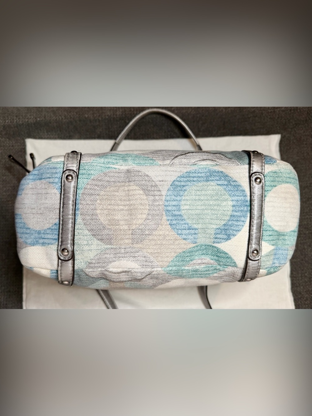 Coach Audrey Metallic Graphic Op Art Cinched Tote No. A1269-19573 - Picture 4 of 11